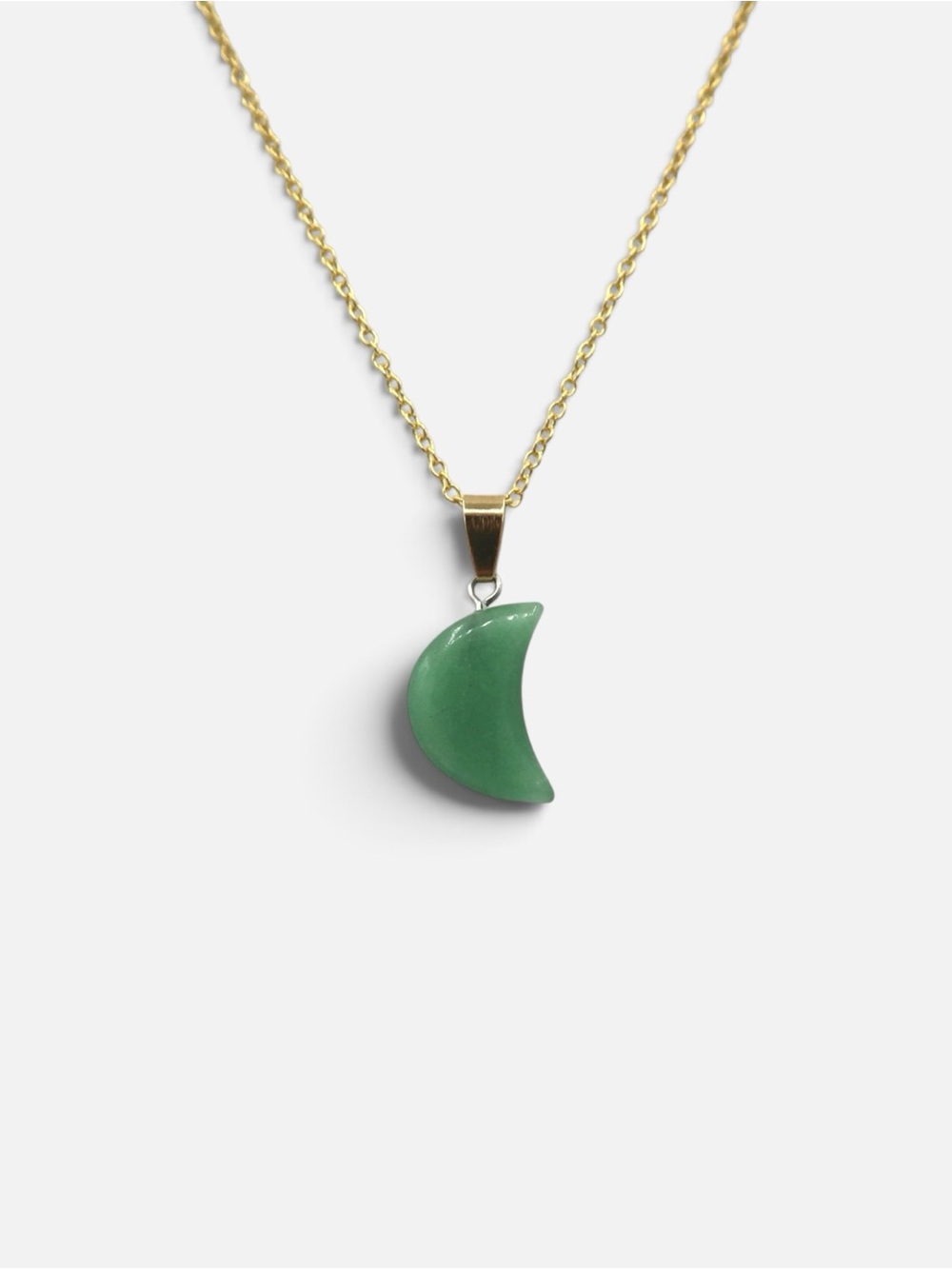 GREEN AVENTURINE MOON NECKLACE (GOLD)